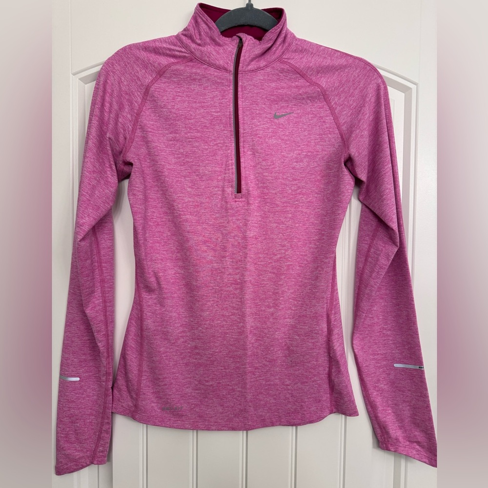 Nike Pink Quarter Zip Long Sleeve Athletic Top